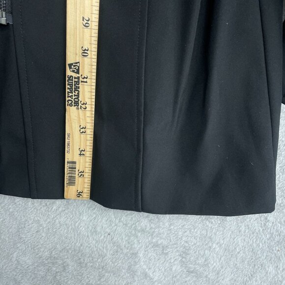 Halston Women's M Black Belted Trench Coat Water-Resistant Polyester JCK0229 - Picture 8 of 14